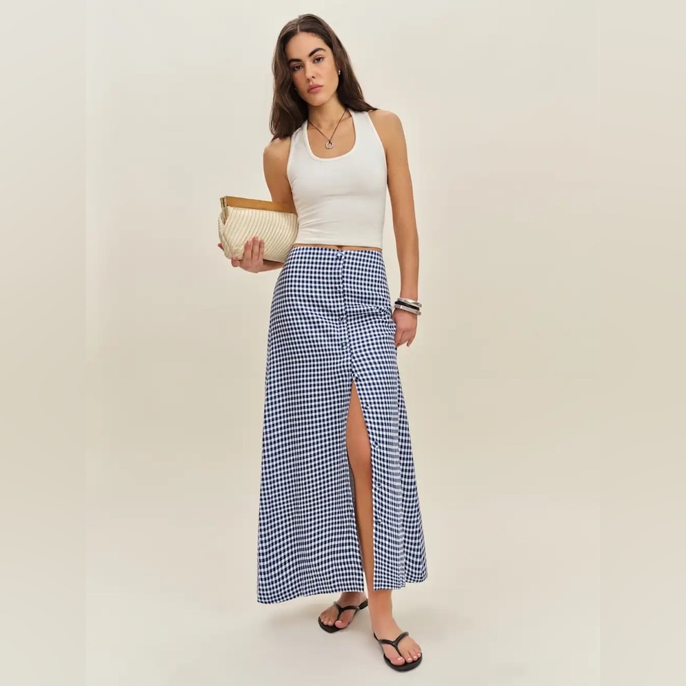 NWT Reformation Petites Andi Linen Maxi Skirt Size 2